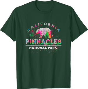 Pinnacles National Park California Retro Bear Souvenir T-Shirt - T-Shirt | Forest