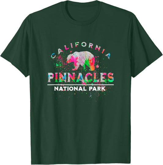 Pinnacles National Park California Retro Bear Souvenir T-Shirt - T-Shirt | Forest