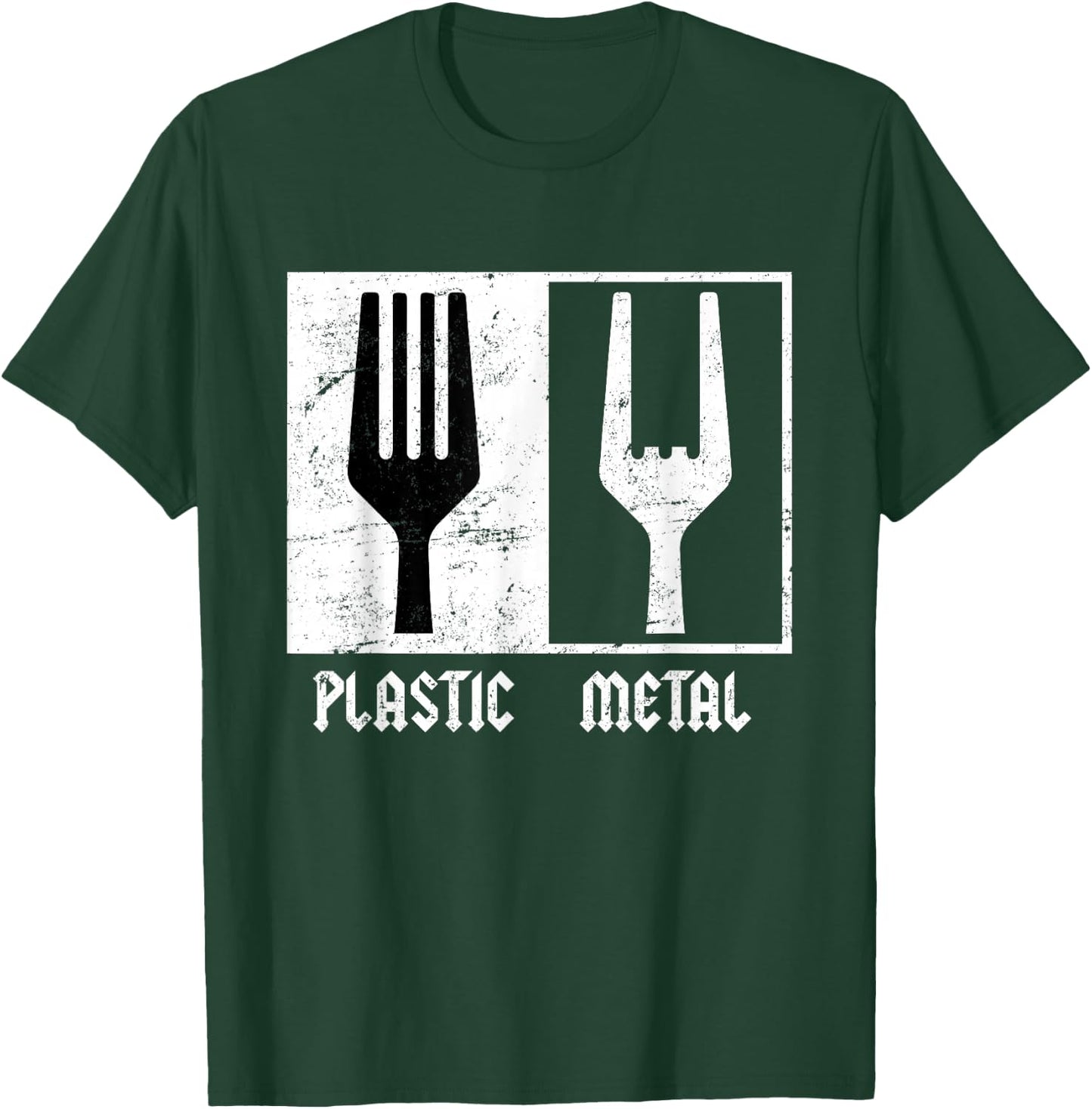 Heavy Metal Plastic Fork Plastic Fork Funny Rock Music T-Shirt - T-Shirt | Forest