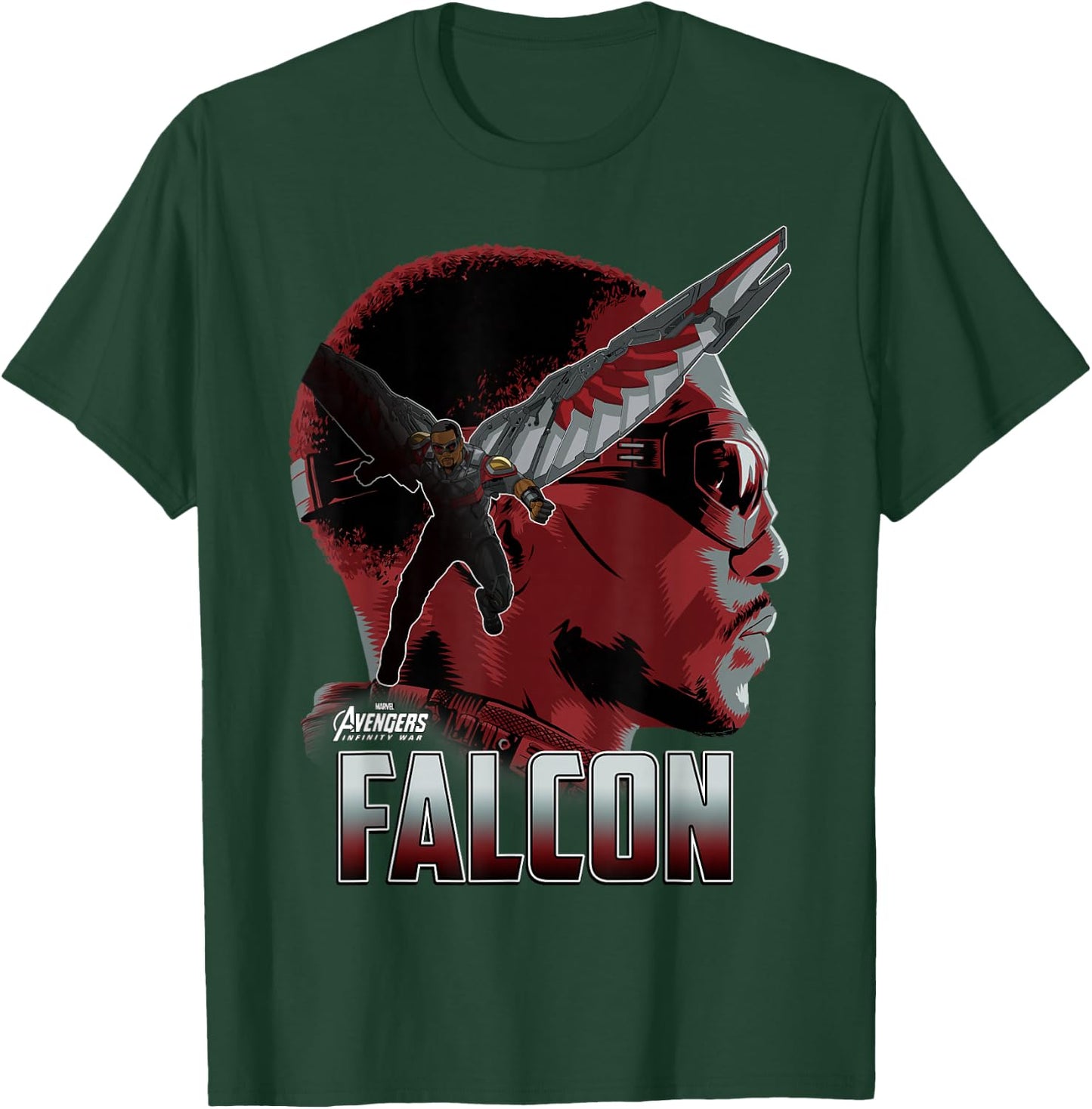 Marvel Infinity War Falcon Big Head Profile Graphic T-Shirt - T-Shirt | Forest