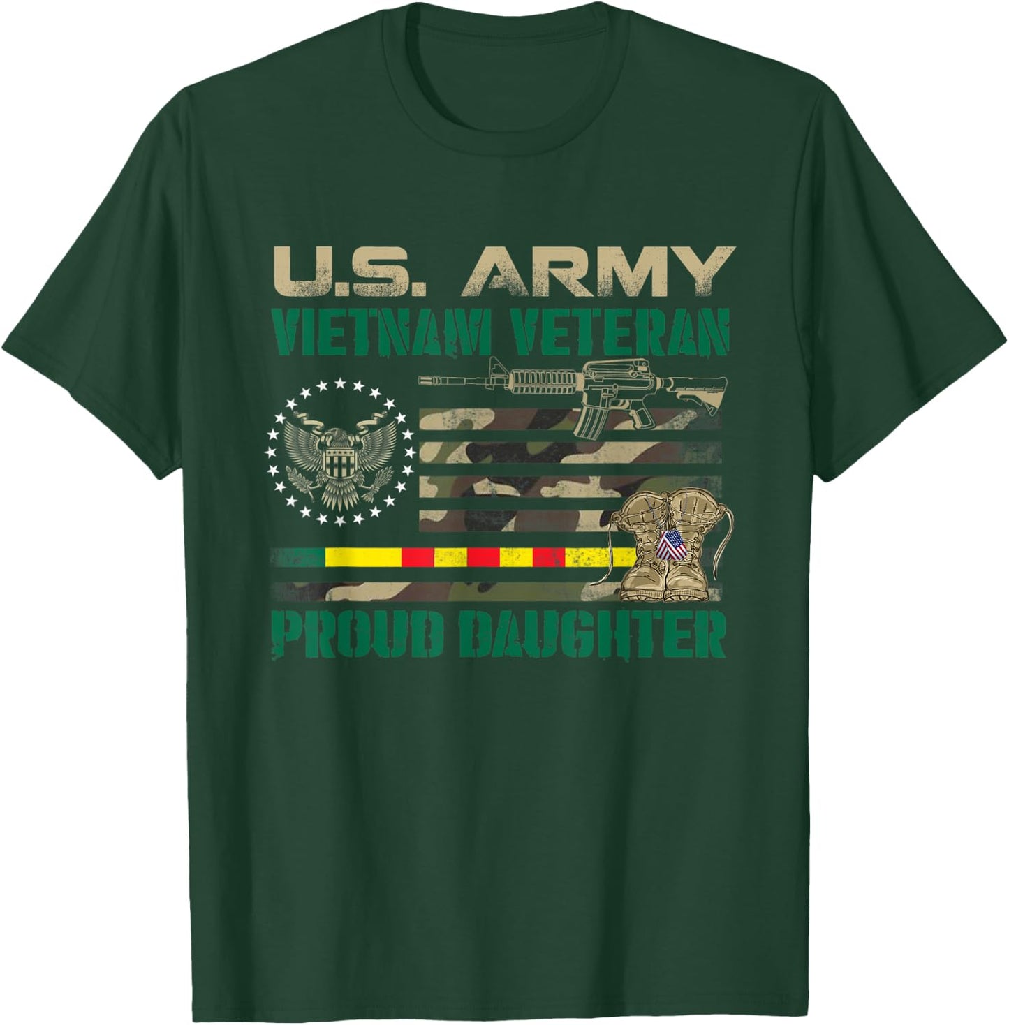 Proud Daughter Of A US Army Vietnam Veteran, Veterans Day T-Shirt - T-Shirt | Forest