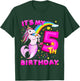 5th Birthday Unicorn Mermicorn Mermaid Gifts For Girls T-Shirt - T-Shirt | Forest