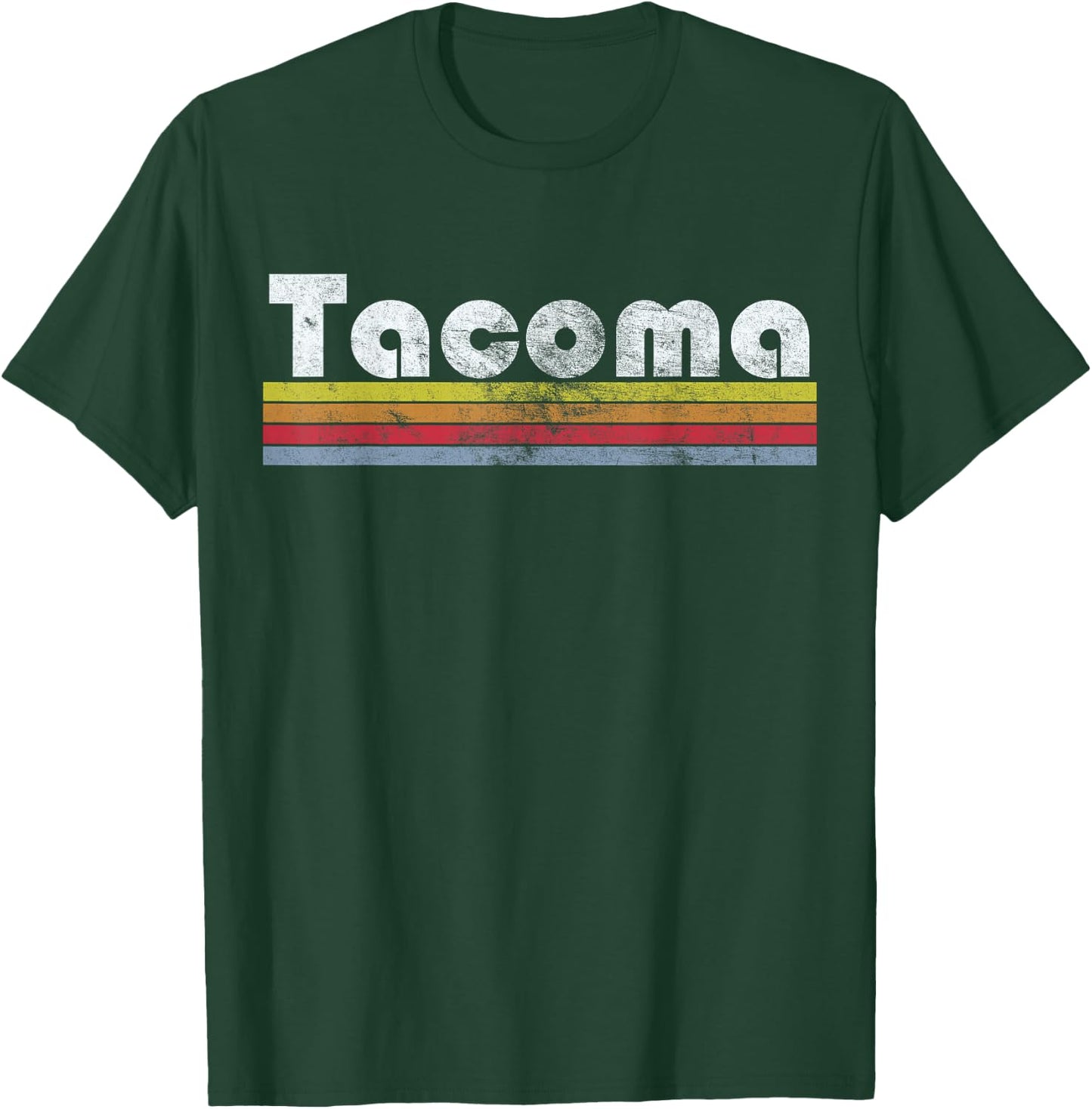 Tacoma WA Retro Vintage Pride City 70s 80s Men Women Gift T-Shirt - T-Shirt | Forest