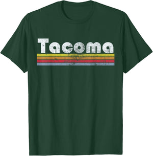 Tacoma WA Retro Vintage Pride City 70s 80s Men Women Gift T-Shirt - T-Shirt | Forest