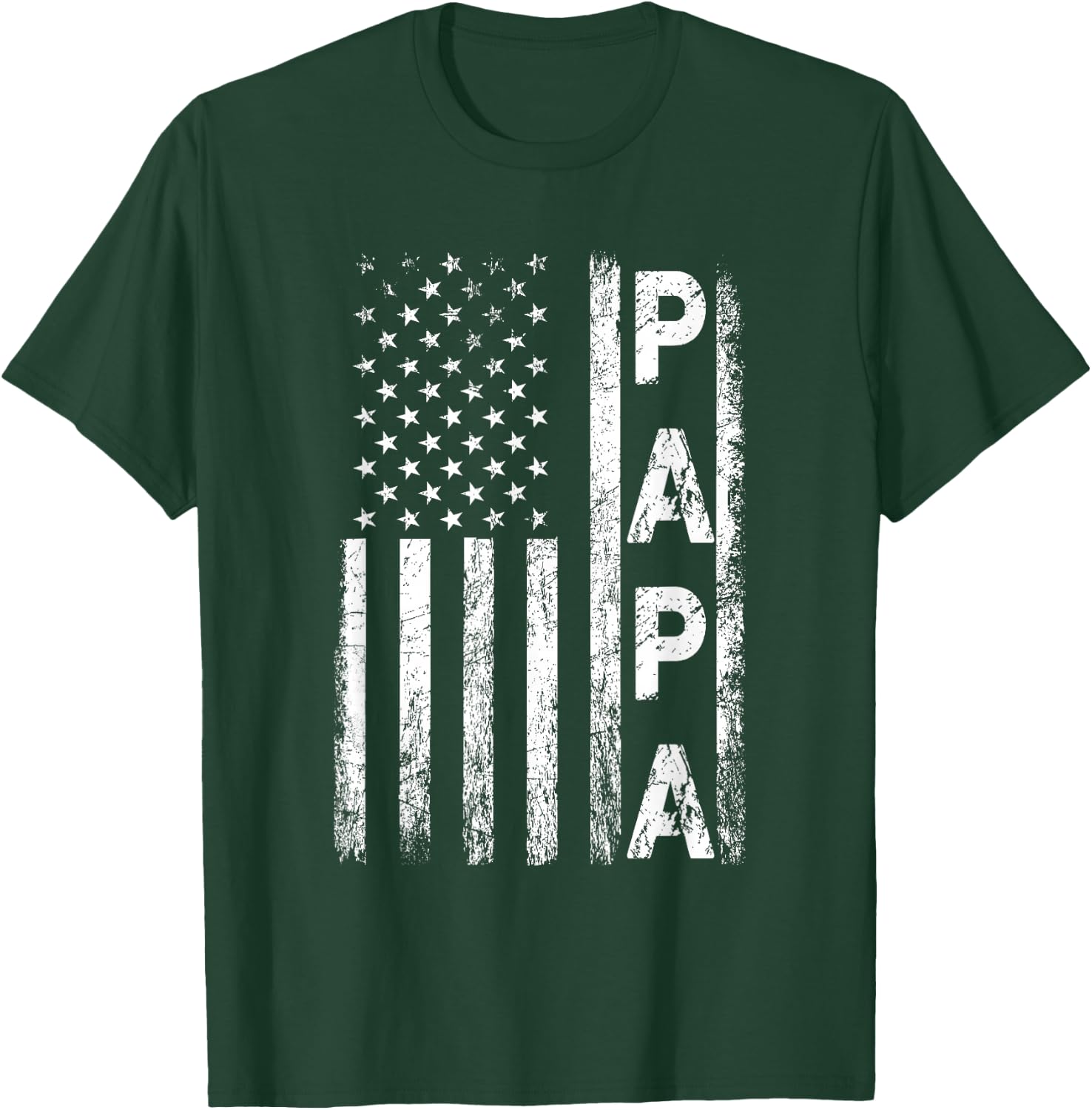 Papa Vintage American Flag Father's Day 4th of July Grandpa T-Shirt - T-Shirt | Forest