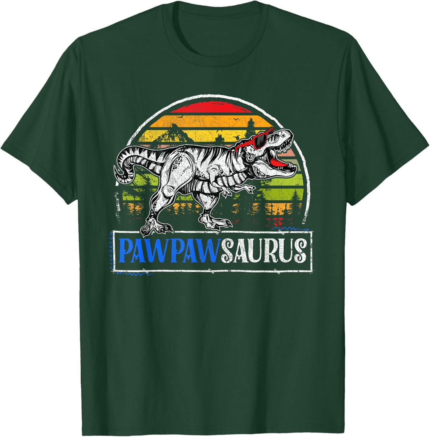 T Rex Dinosaur Pawpaw Saurus Pawpawsaurus Funny Fathers Day T-Shirt - T-Shirt | Forest