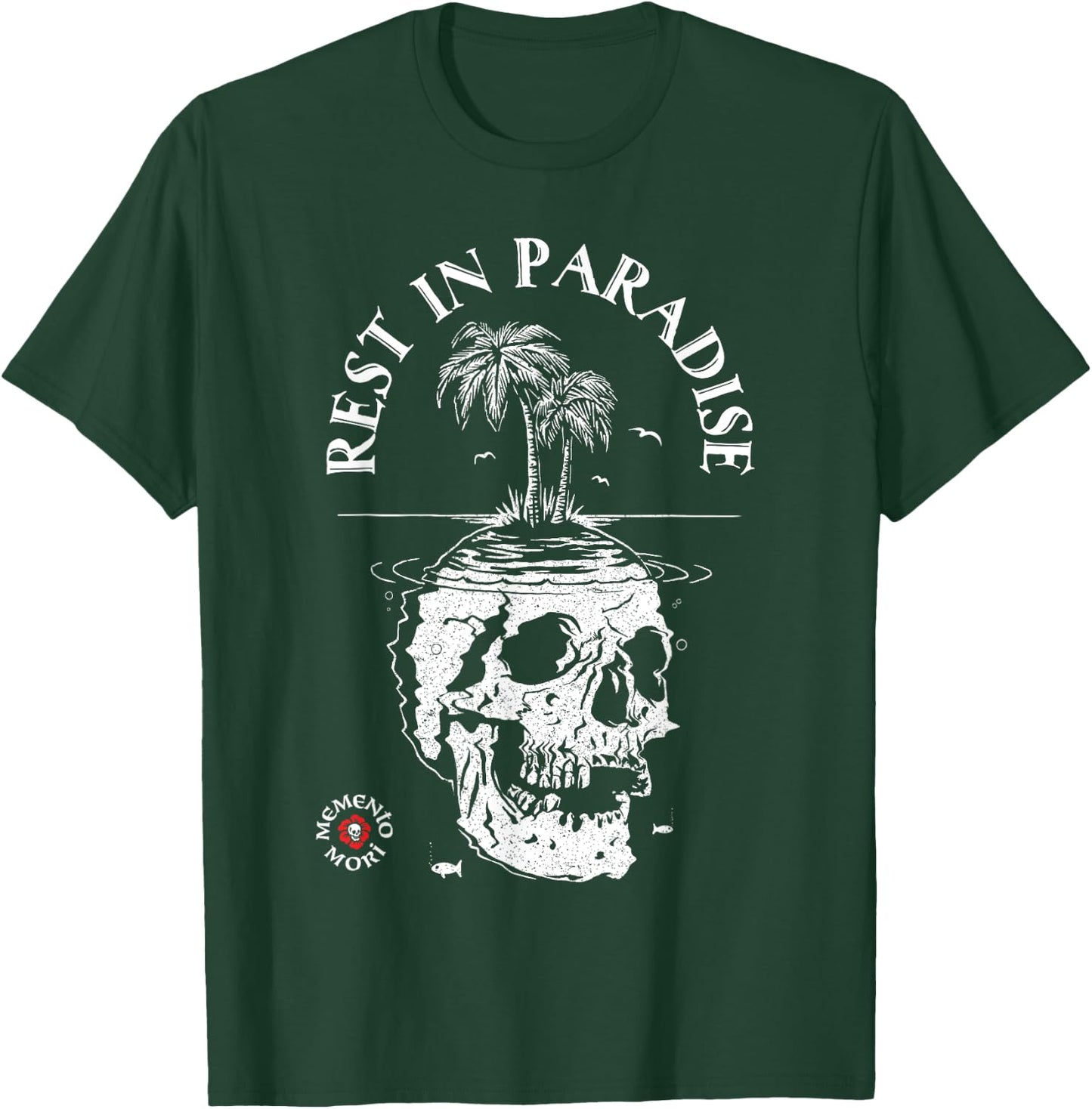 Memento Mori Shirt - Rest in Paradise - Latin Tattoo Graphic T-Shirt - T-Shirt | Forest