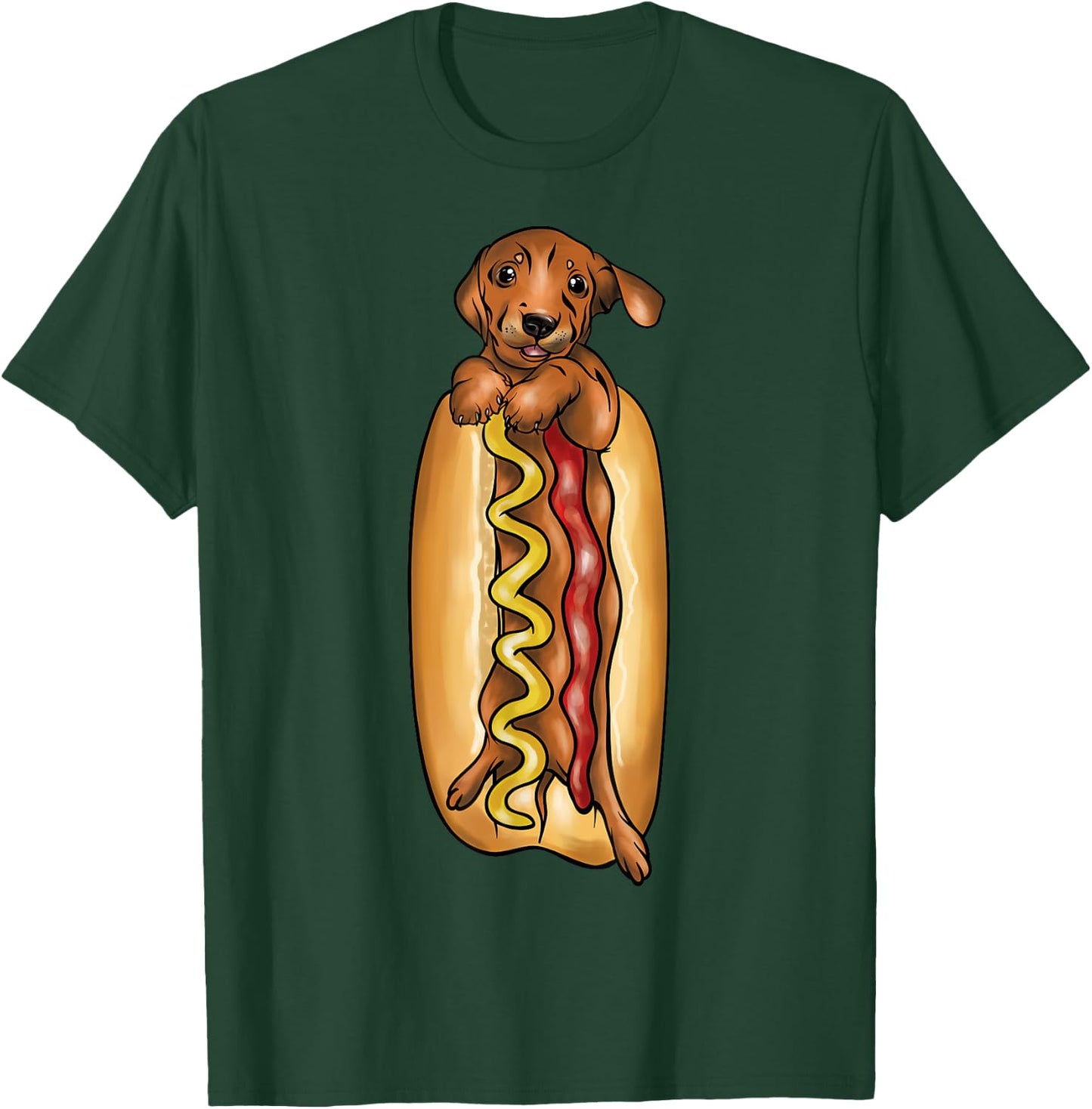 Dachshund Hot Dog Funny Graphic Shirts for Kids T-Shirt - T-Shirt | Forest