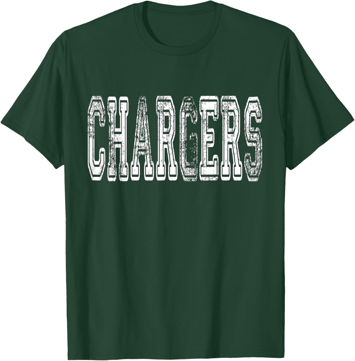 Chargers Mascot Distressed Vintage School Sports Name Fans T-Shirt - T-Shirt | Forest
