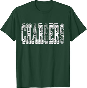 Chargers Mascot Distressed Vintage School Sports Name Fans T-Shirt - T-Shirt | Forest