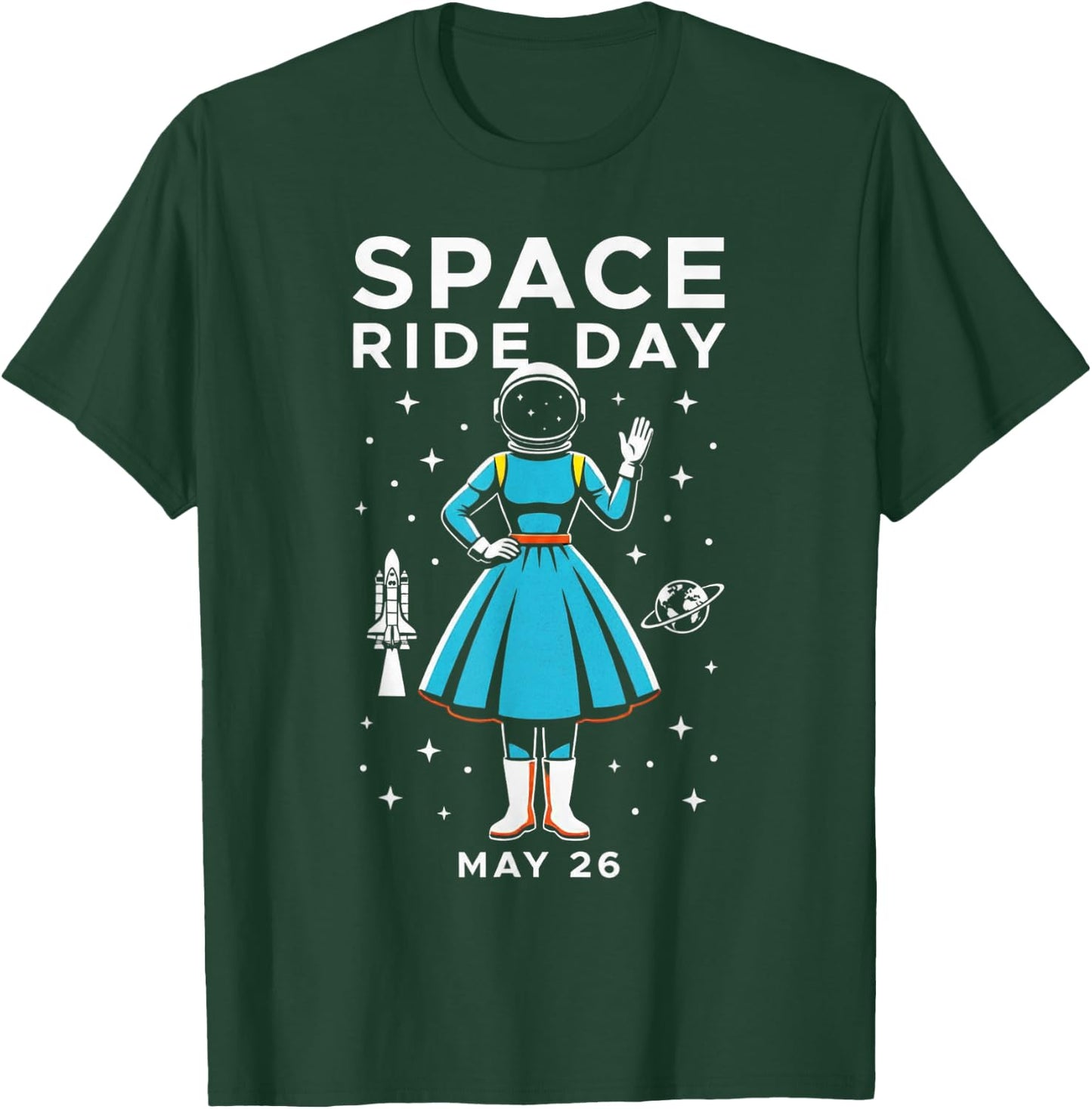 Space Ride Day Sally Astronaut T-Shirt - T-Shirt | Forest
