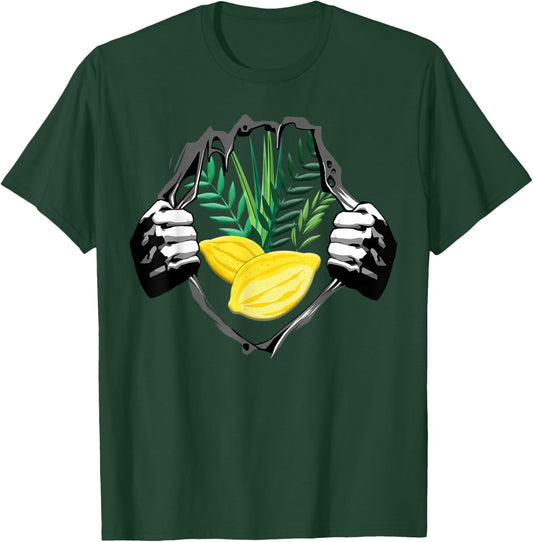 Super Sukkot Lulav and Etrog Funny Holiday Jewish Hebrew T-Shirt - T-Shirt | Forest