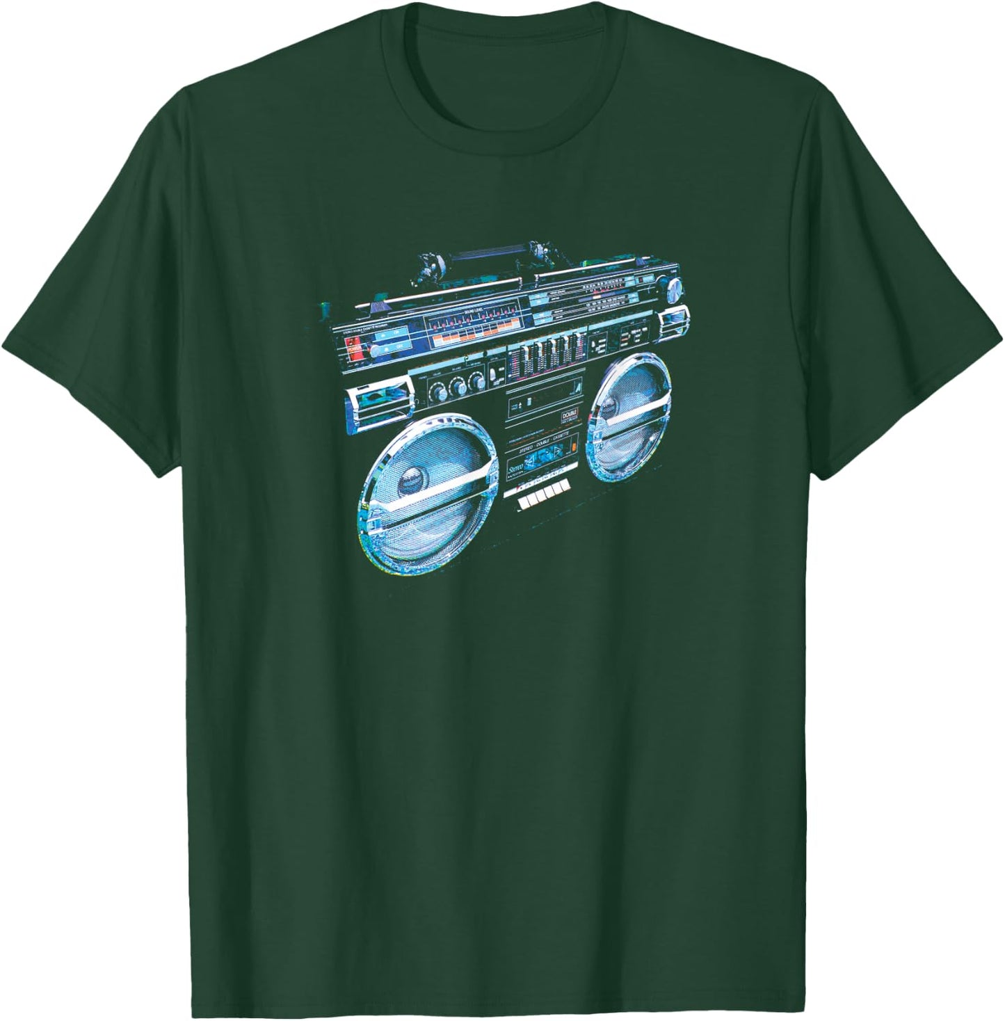 Retro Ghetto Blaster - Boom Box 80's 90's Hip Hip Rap T-Shirt - T-Shirt | Forest
