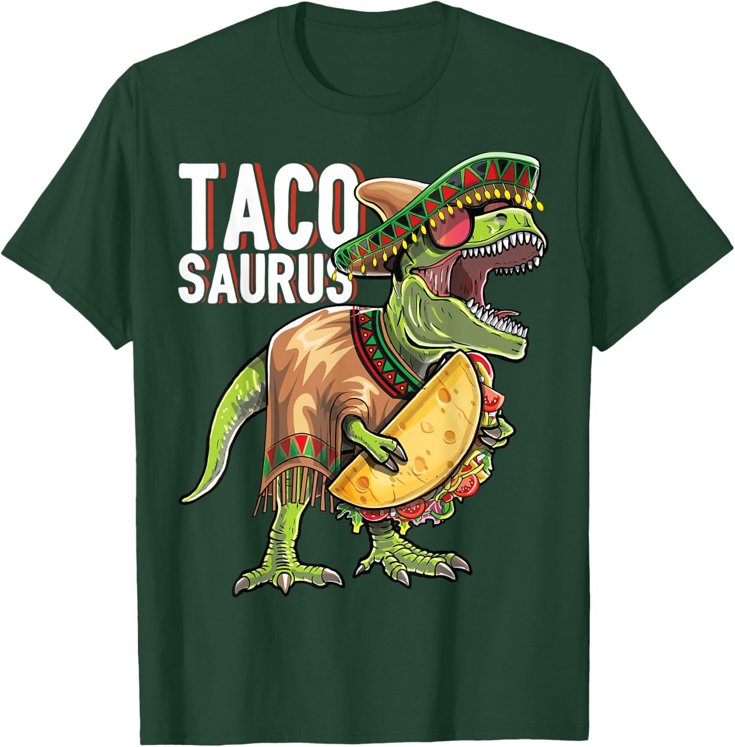 Tacosaurus Cinco De Mayo Dinosaur Taco Party Gift Kids T-Shirt - T-Shirt | Forest