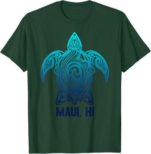 Maui Hawaii Sea Turtle Hawaiian Surfer Diving T-Shirt - T-Shirt | Forest