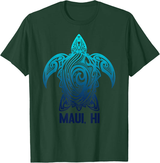 Maui Hawaii Sea Turtle Hawaiian Surfer Diving T-Shirt - T-Shirt | Forest