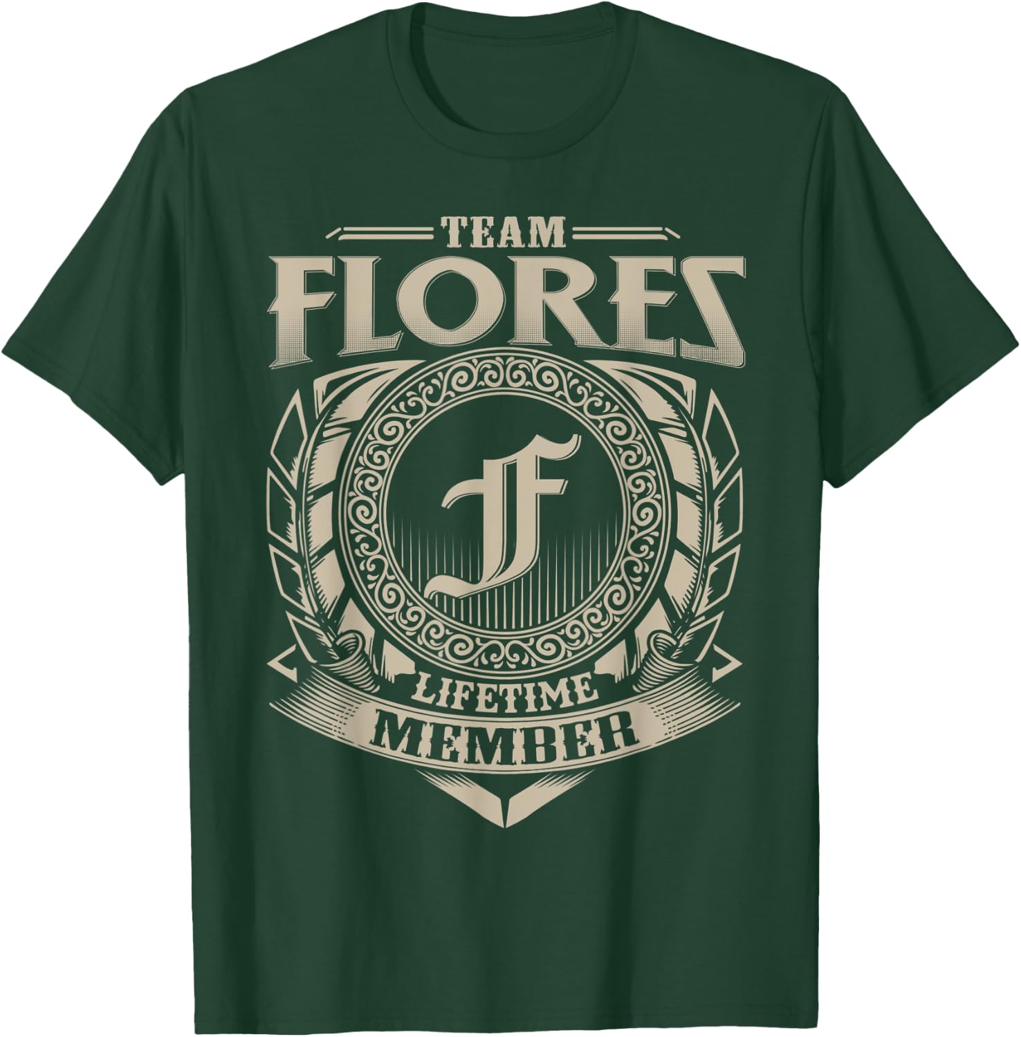 Team FLORES Lifetime Member Vintage FLORES Family T-Shirt - T-Shirt | Forest