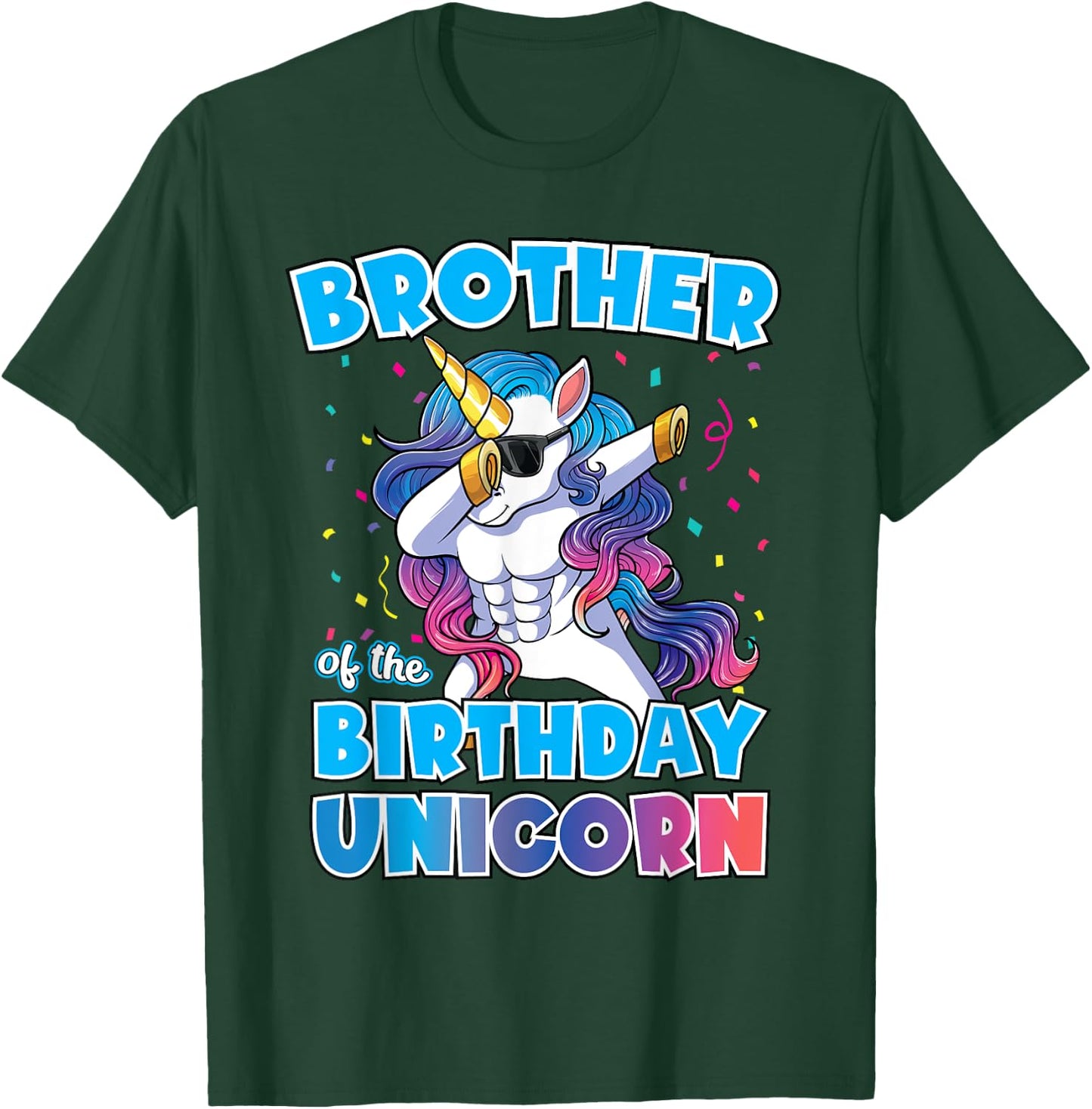 Brother of the Birthday Unicorn Dabbing Unicorn Brother T-Shirt - T-Shirt | Forest