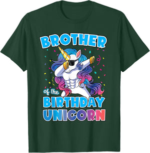 Brother of the Birthday Unicorn Dabbing Unicorn Brother T-Shirt - T-Shirt | Forest