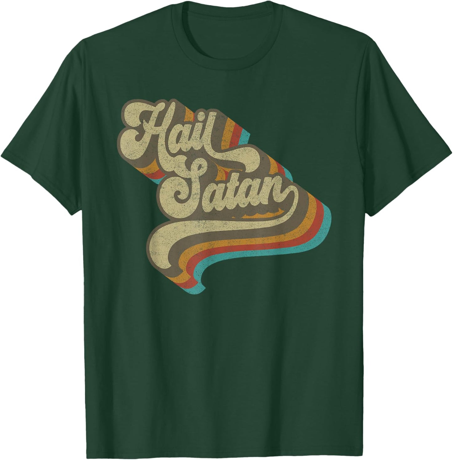 Hail Satan - Cool Vintage 70s Satanic Evil Magic Lucifer 666 T-Shirt - T-Shirt | Forest