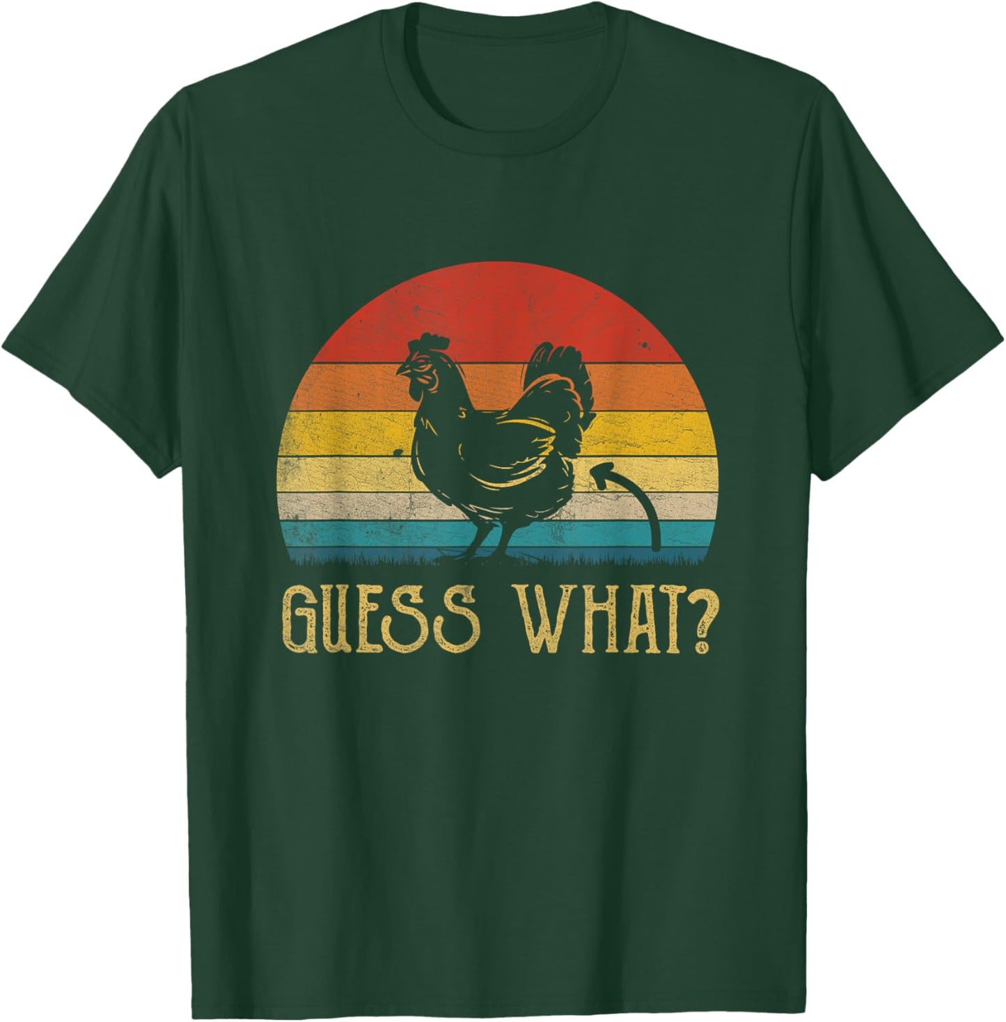 Vintage Guess What Chicken Butt Farm Farmer Funny T-Shirt - T-Shirt | Forest