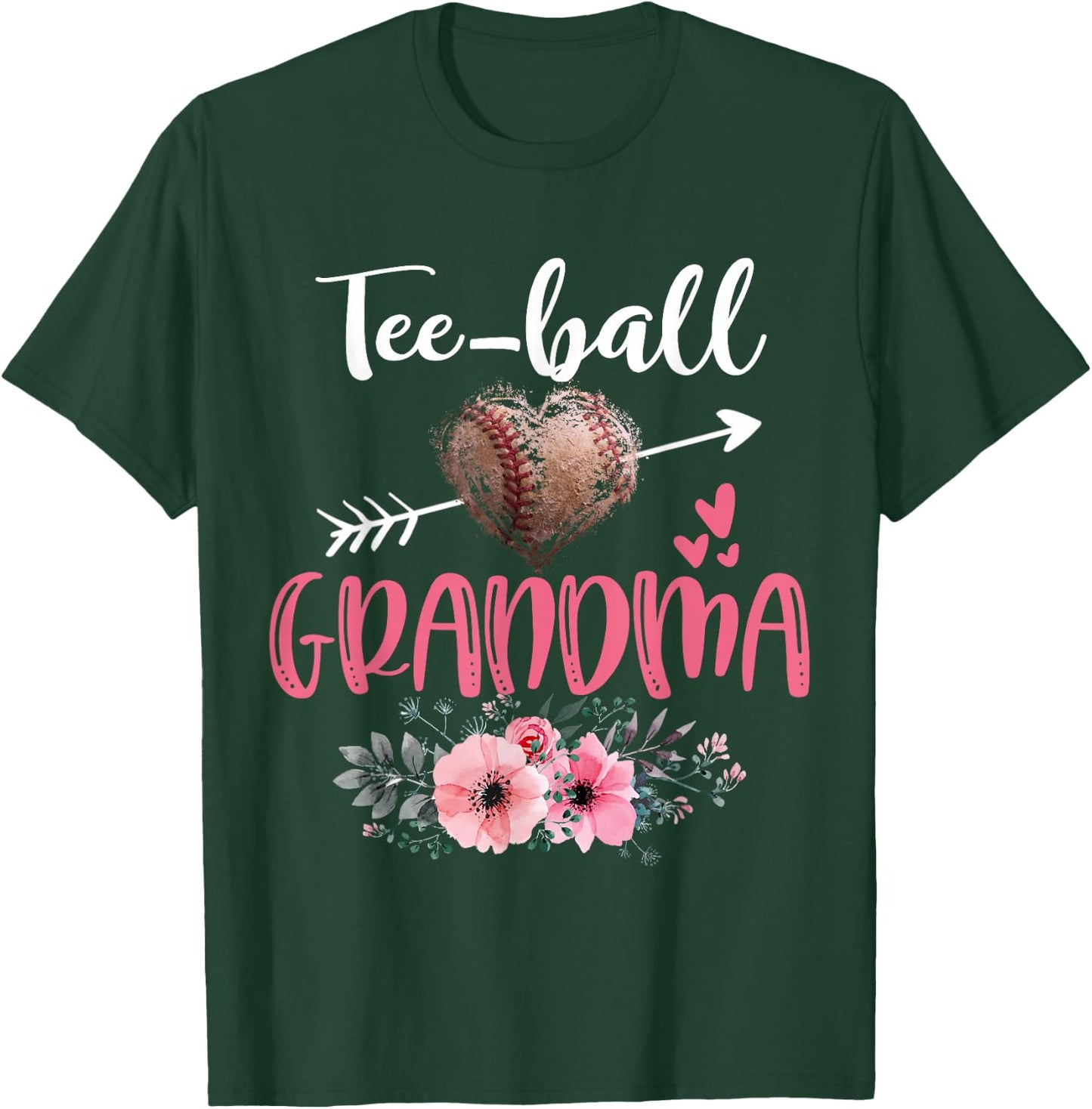 Ball Grandma Floral Funny Ball Heart Mother's Day T-Shirt - T-Shirt | Forest