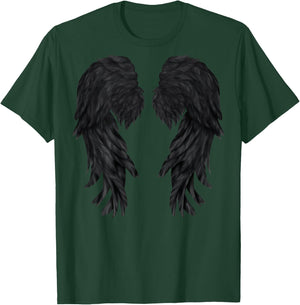 Black Wings Back Tattoo Graphic Rock Heavy Metal Gothic T-Shirt - T-Shirt | Forest