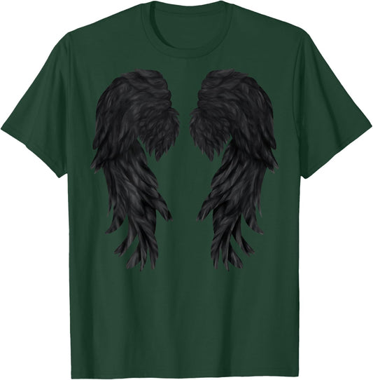 Black Wings Back Tattoo Graphic Rock Heavy Metal Gothic T-Shirt - T-Shirt | Forest