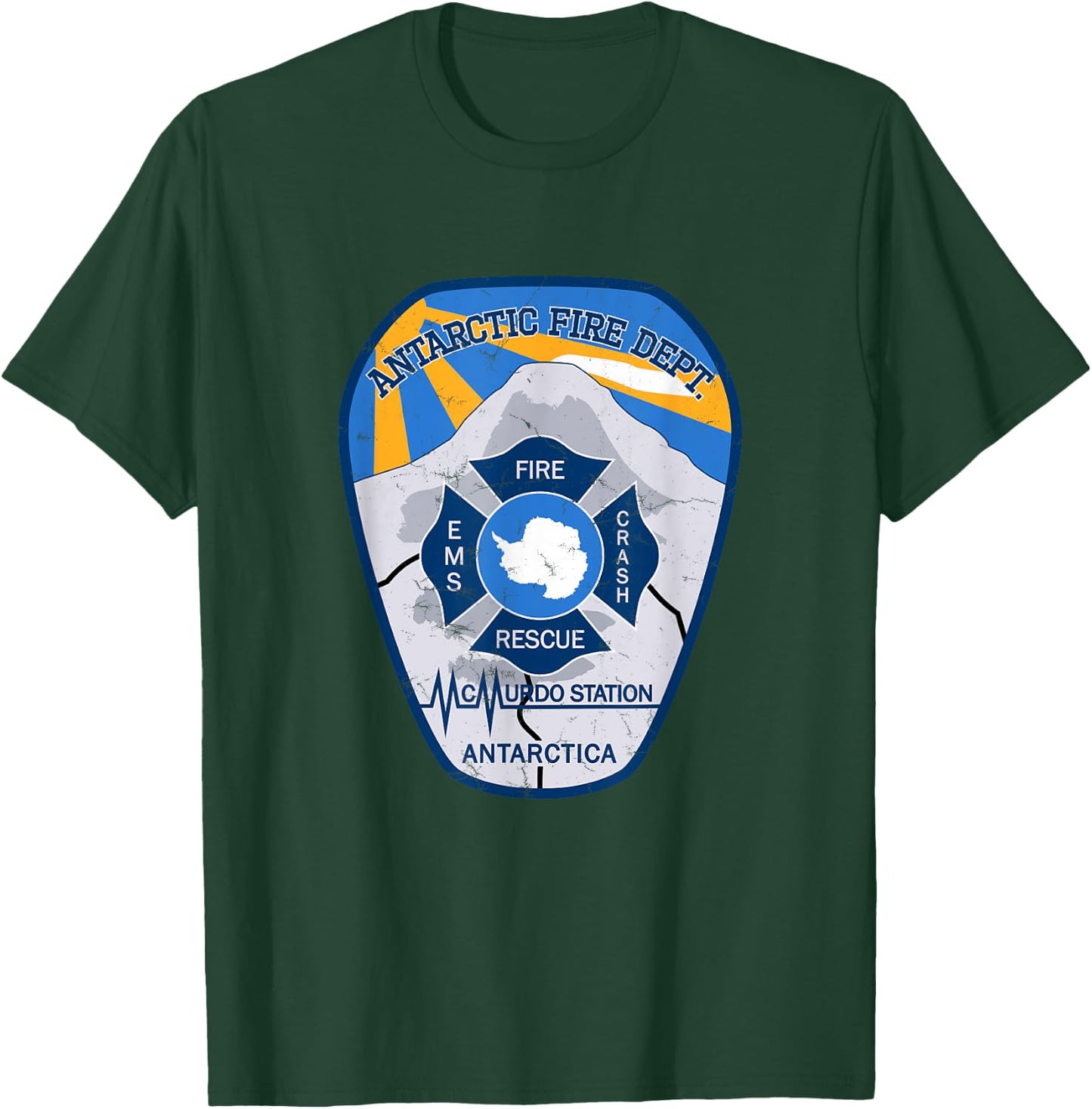 Antarctic Fire Department Patch T-Shirt - T-Shirt | Forest