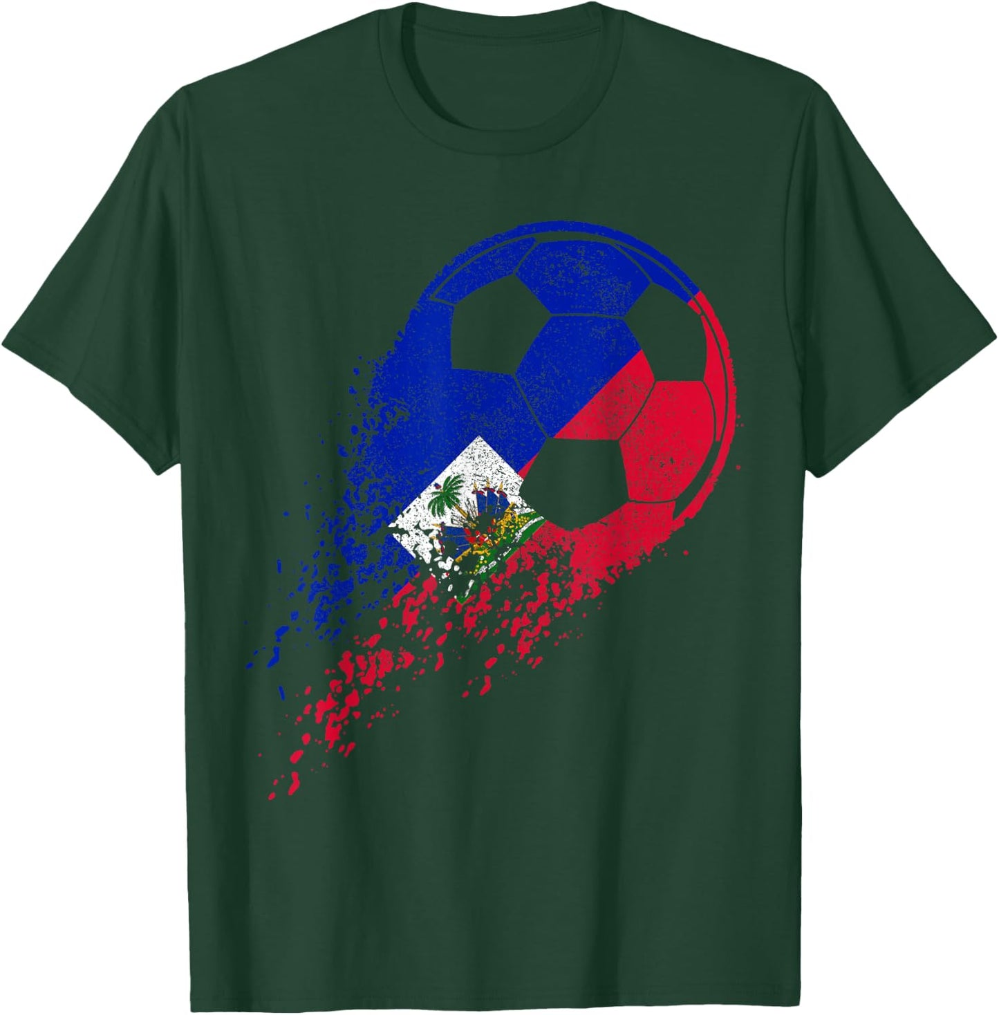 Haiti Soccer Haitian Flag Pride Soccer Player T-Shirt - T-Shirt | Forest