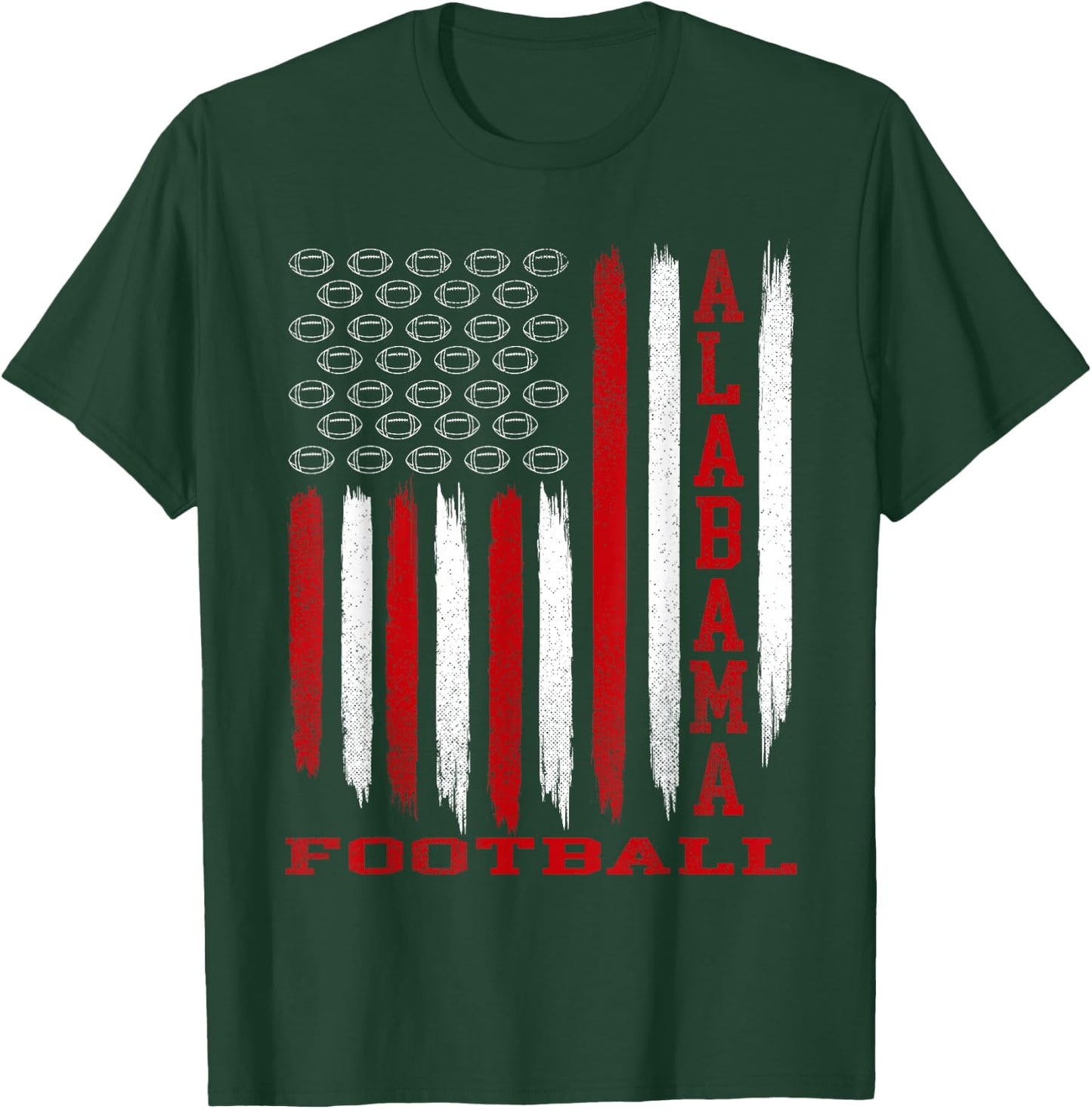 Patriotic USA Flag Alabama Football Season Party T-Shirt - T-Shirt | Forest