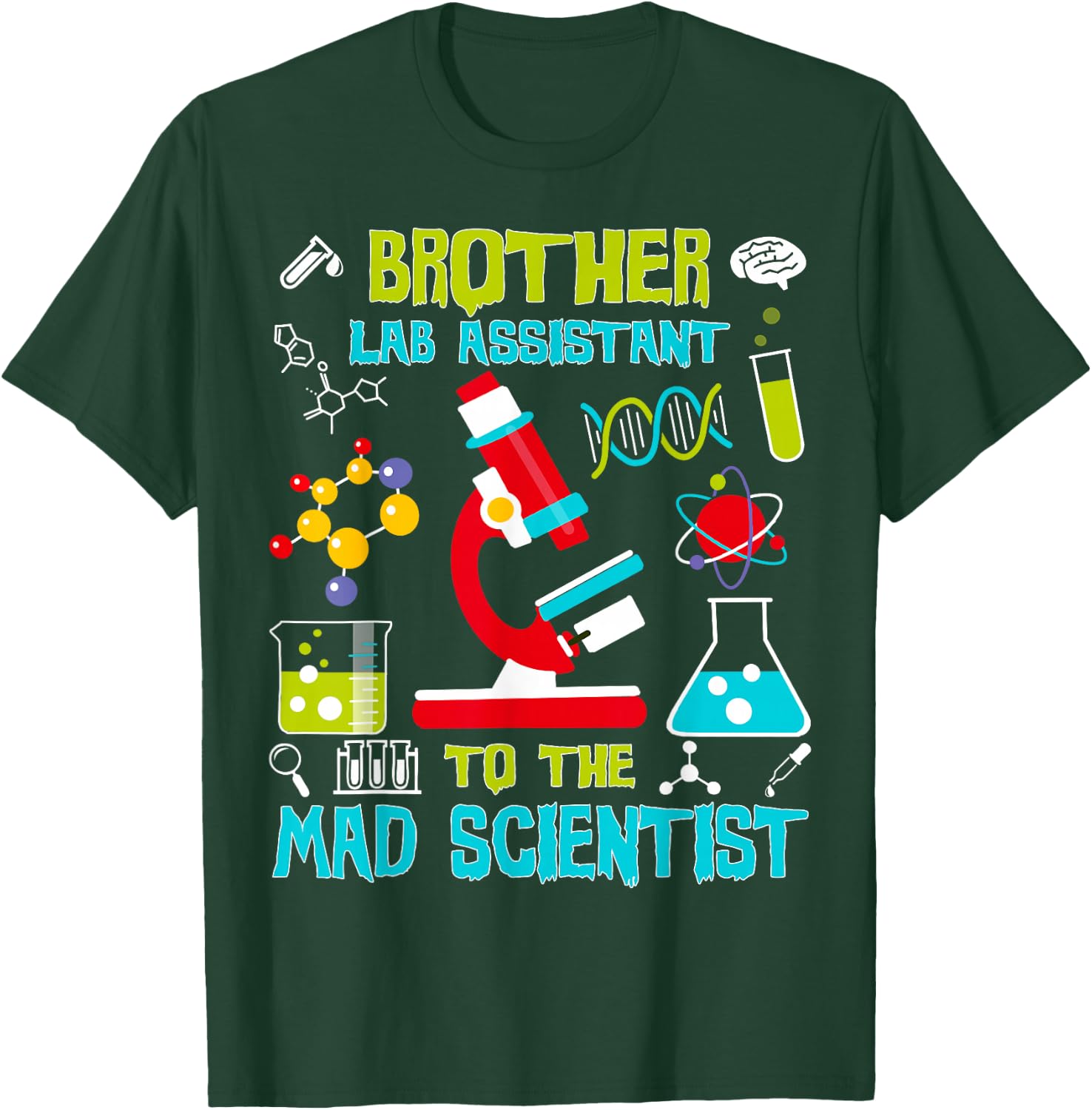 Brother Lab Assistant Mad Scientist Party Birthday T-Shirt - T-Shirt | Forest