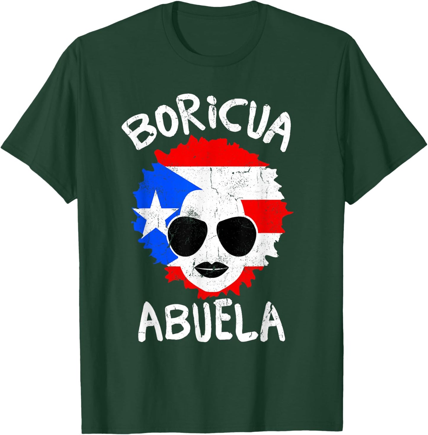 Puerto Rico Abuela Grandma Boricua Puerto Rican Flag T-Shirt - T-Shirt | Forest