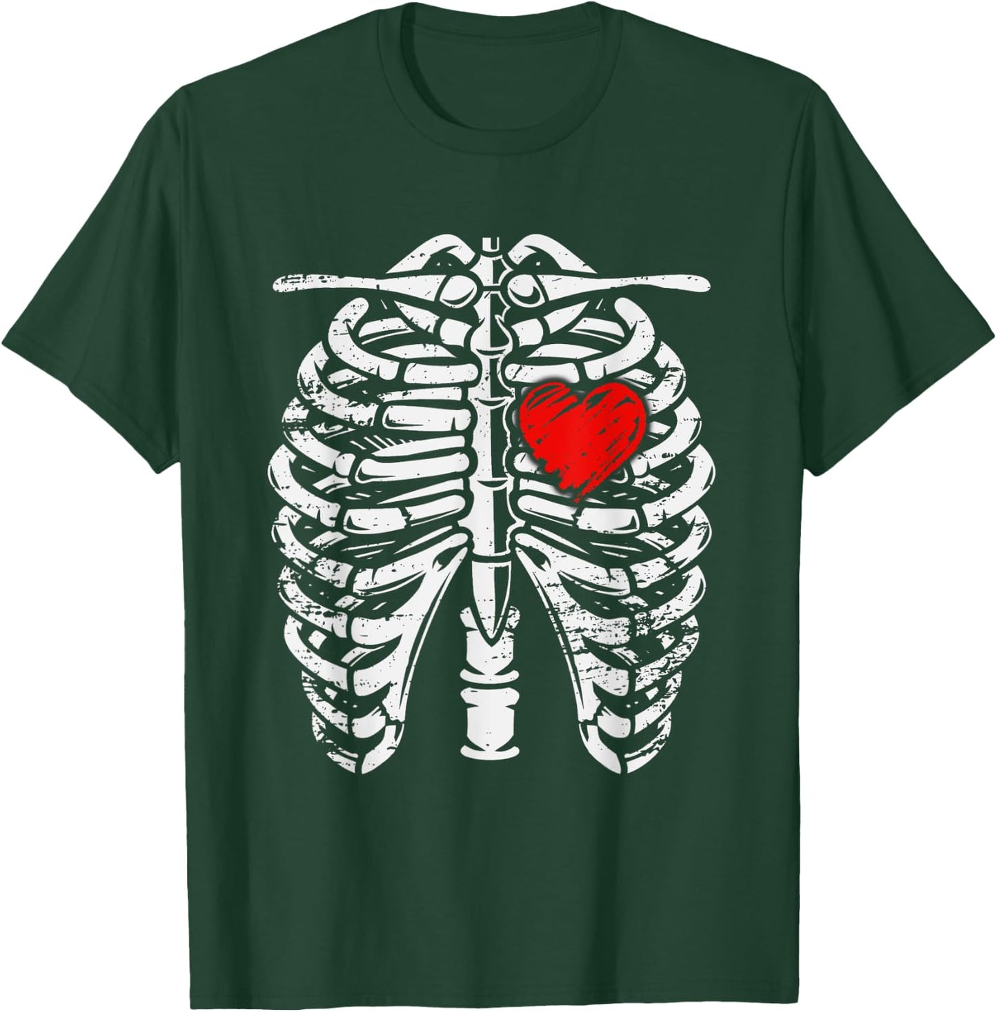 Rib Cage - Heart - Skeleton - Anatomy - X-Ray - Halloween T-Shirt - T-Shirt | Forest