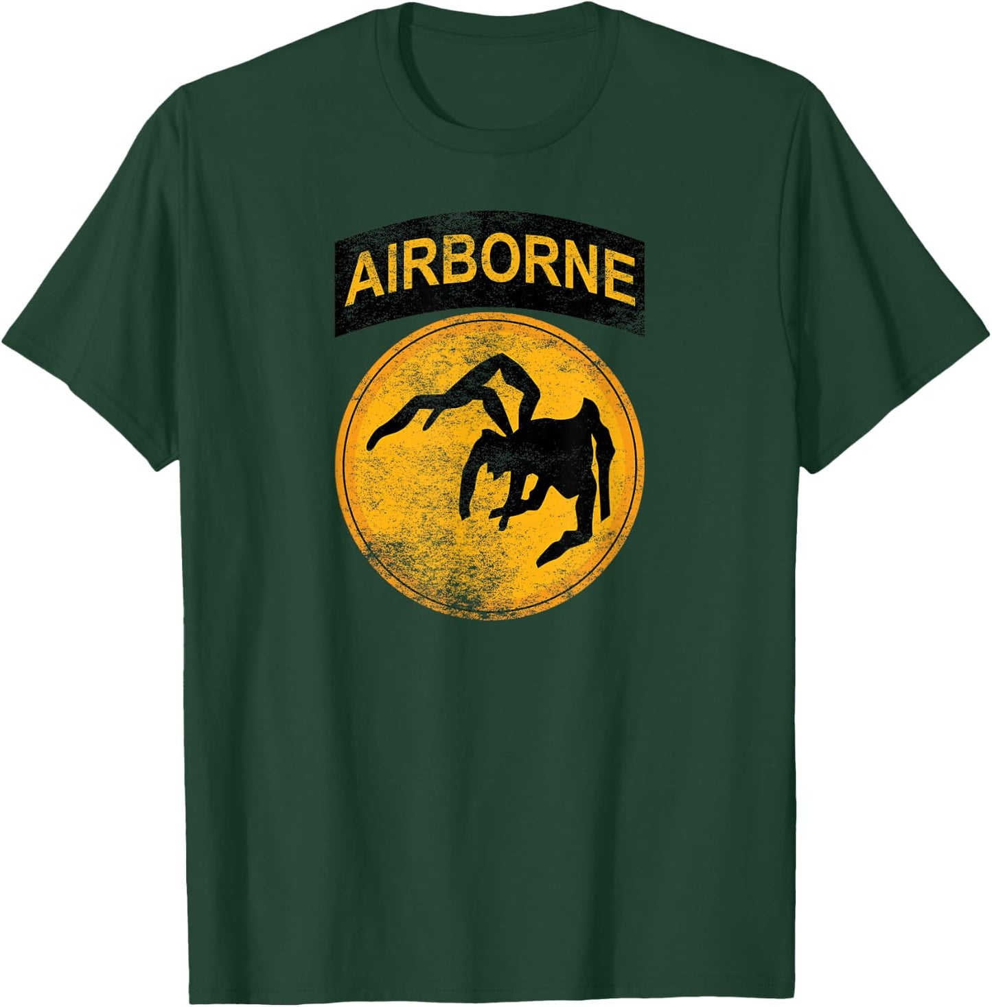 WW2 135th Airborne Division Parachute Patch Spider Military T-Shirt - T-Shirt | Forest