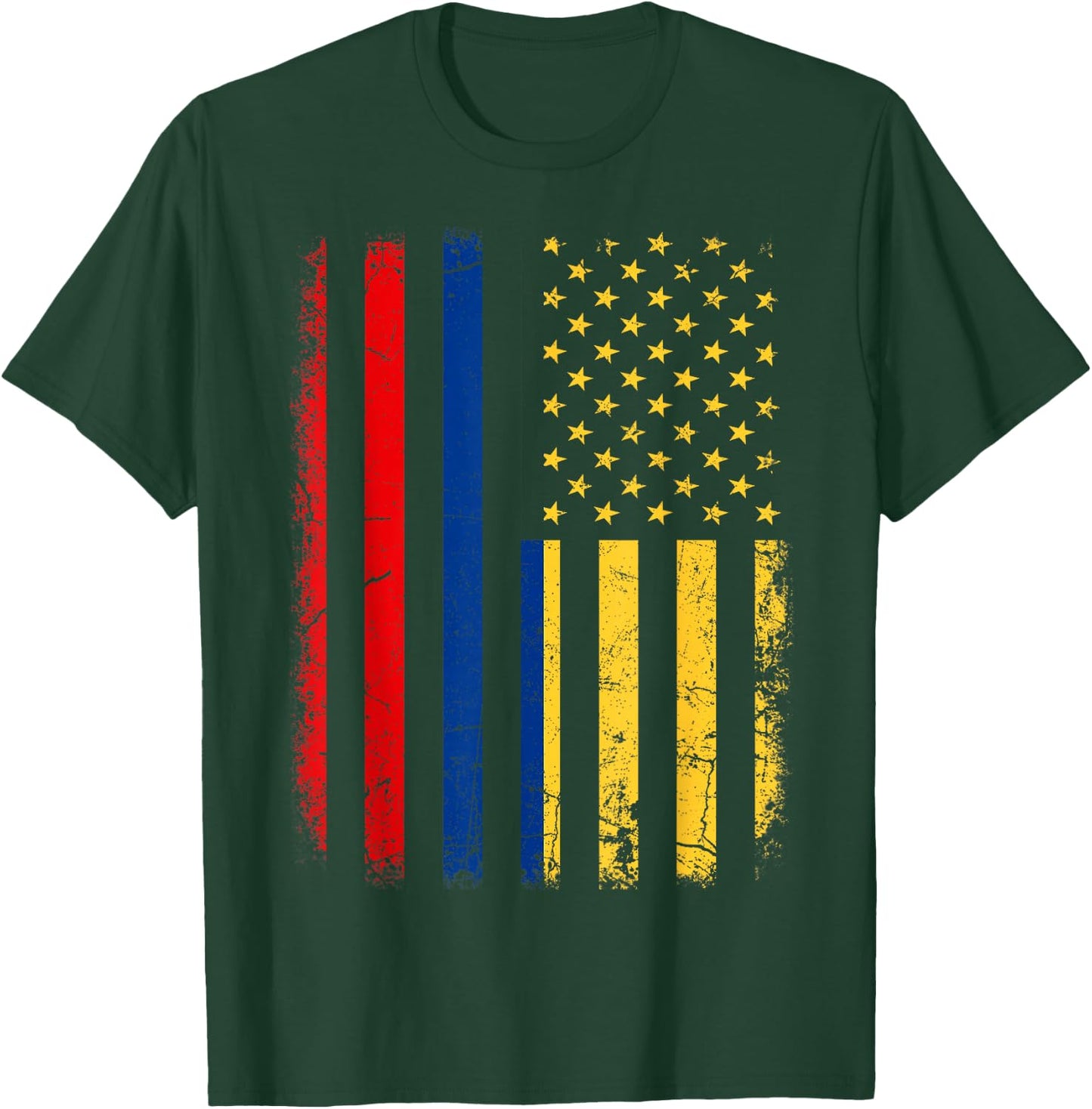 Colombian American Flag Colombian Roots Colombia America Small T-Shirt - T-Shirt | Forest