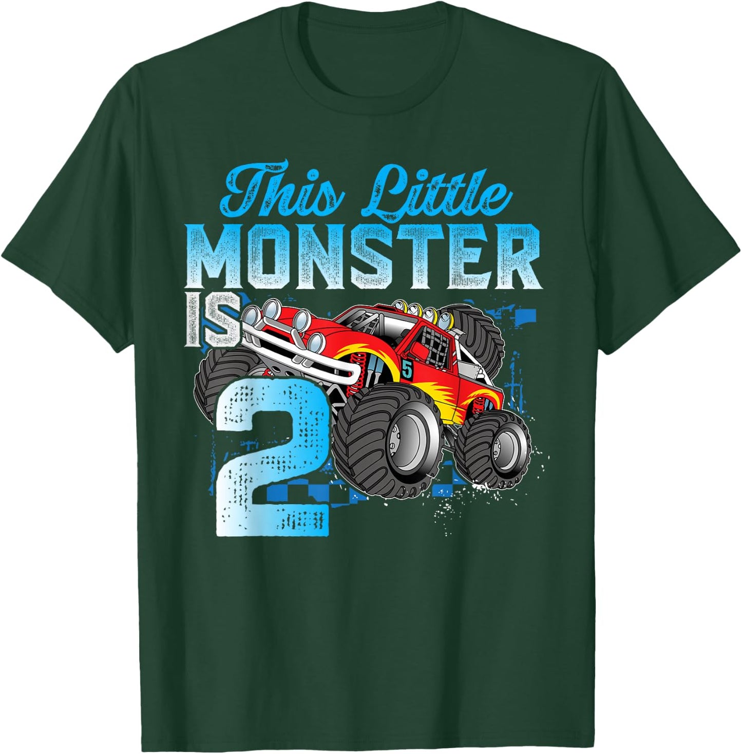 Birthday 2 Years Old Kid Monster Truck 2nd B-day Funny T-Shirt - T-Shirt | Forest