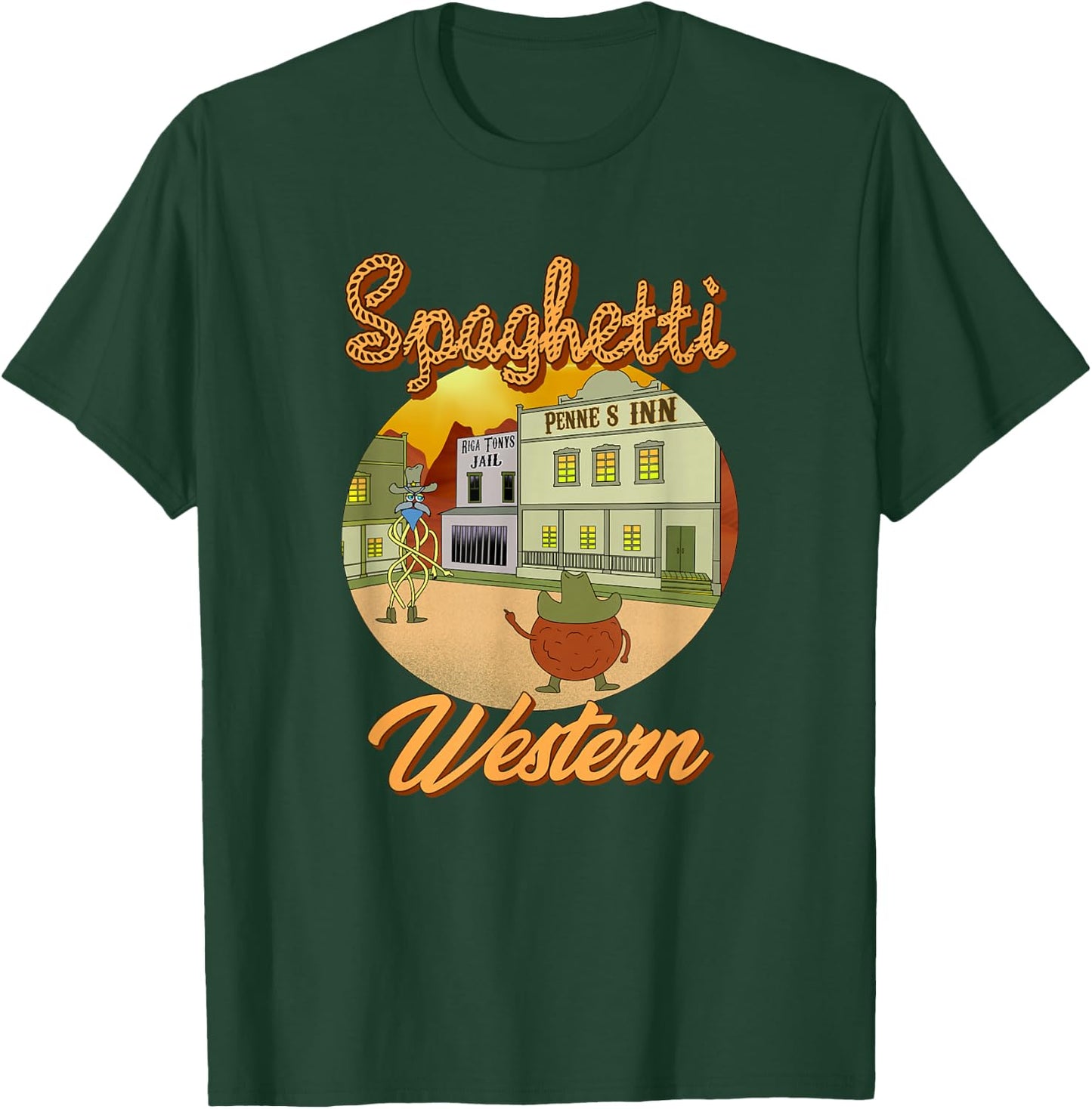 Spaghetti Western, Funny Italian Spaghetti, Pasta Meatballs T-Shirt - T-Shirt | Forest