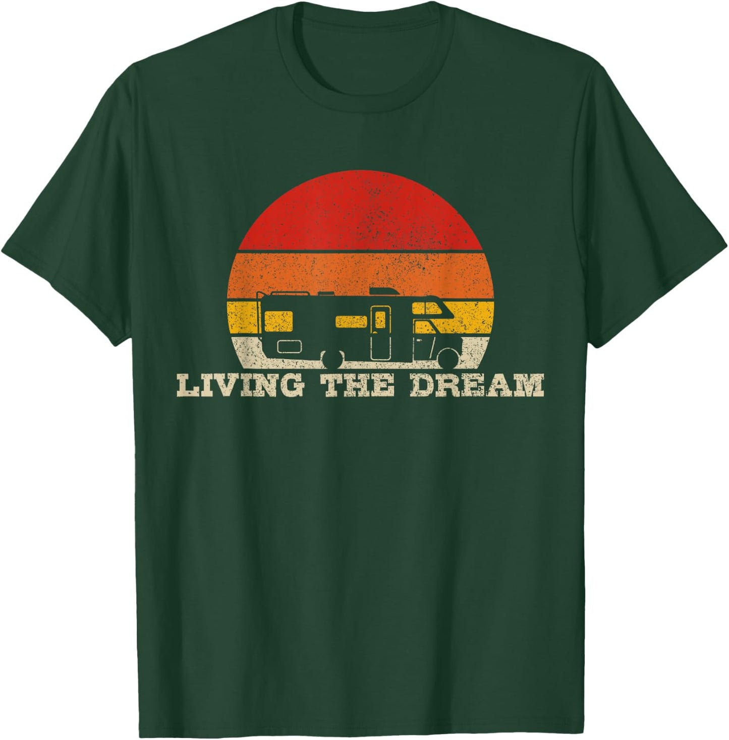 RV Vintage Retro Camping Road Trip Camper Gift T-Shirt - T-Shirt | Forest