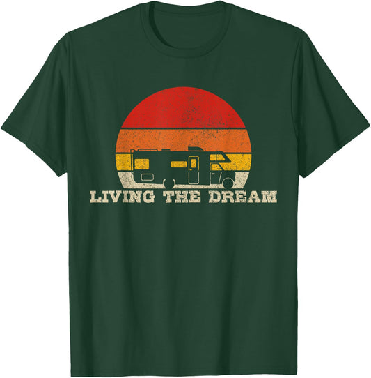 RV Vintage Retro Camping Road Trip Camper Gift T-Shirt - T-Shirt | Forest