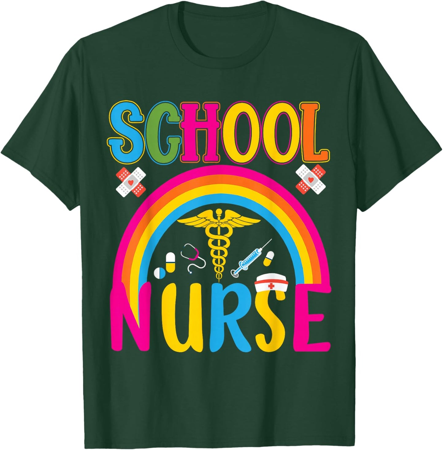 School Nurse | School Nurse T-Shirt - T-Shirt | Forest