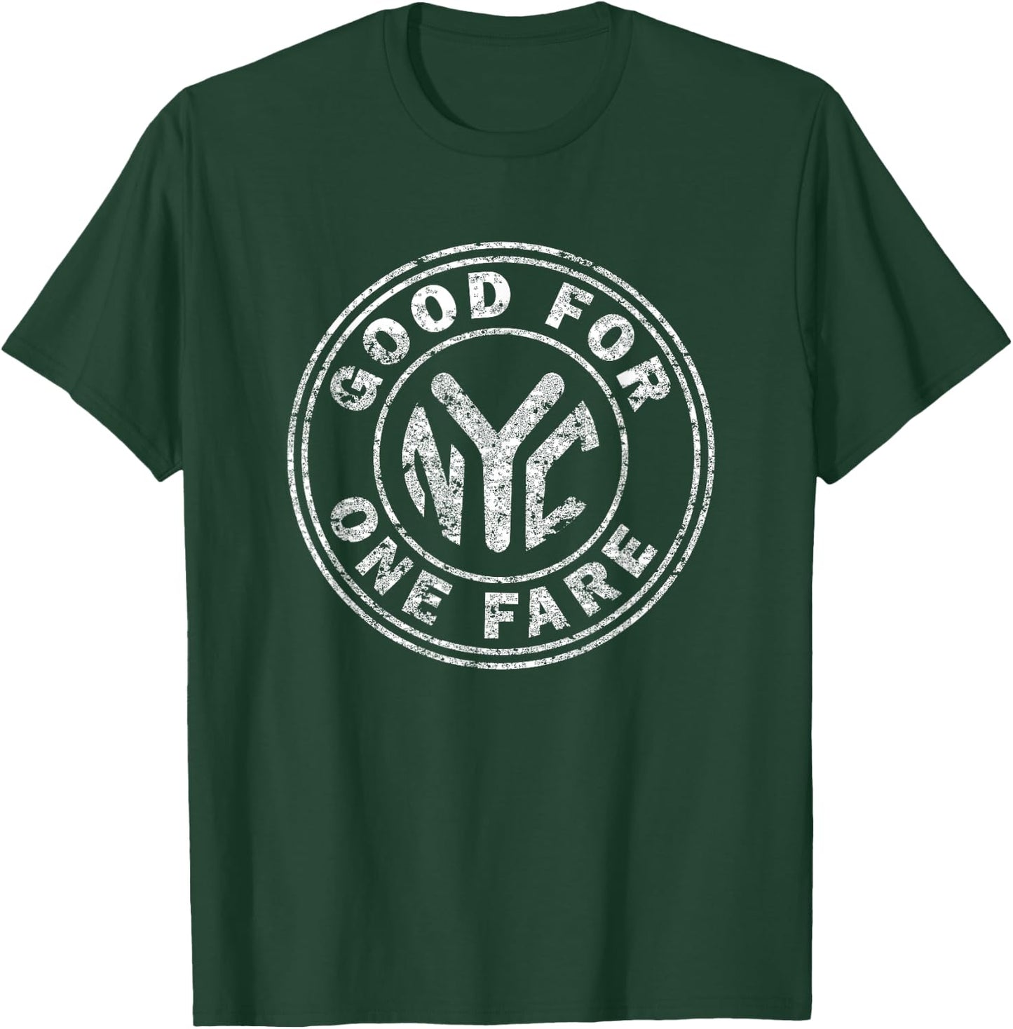 Retro Vintage NYC Subway New York Subway Token Graphic T-Shirt - T-Shirt | Forest