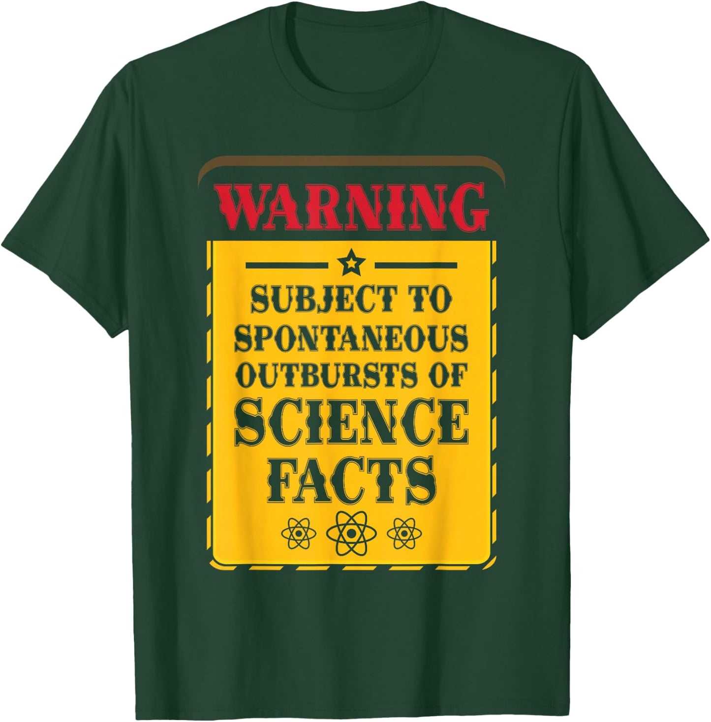 Men Women Science Lover Gift Future Scientist Warning Subject To Spontaneous Outbursts Of Science Facts T-Shirt - T-Shirt | Forest