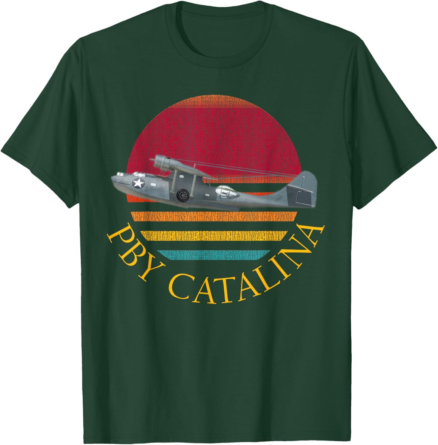 American WW2 Planes PBY Catalina Flying Boat Seaplane T-Shirt - T-Shirt | Forest