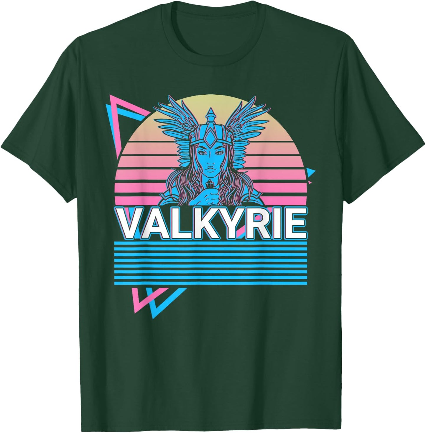Norse Mythology Viking Gifts Valkyrie Viking Retro , Black T-Shirt - T-Shirt | Forest