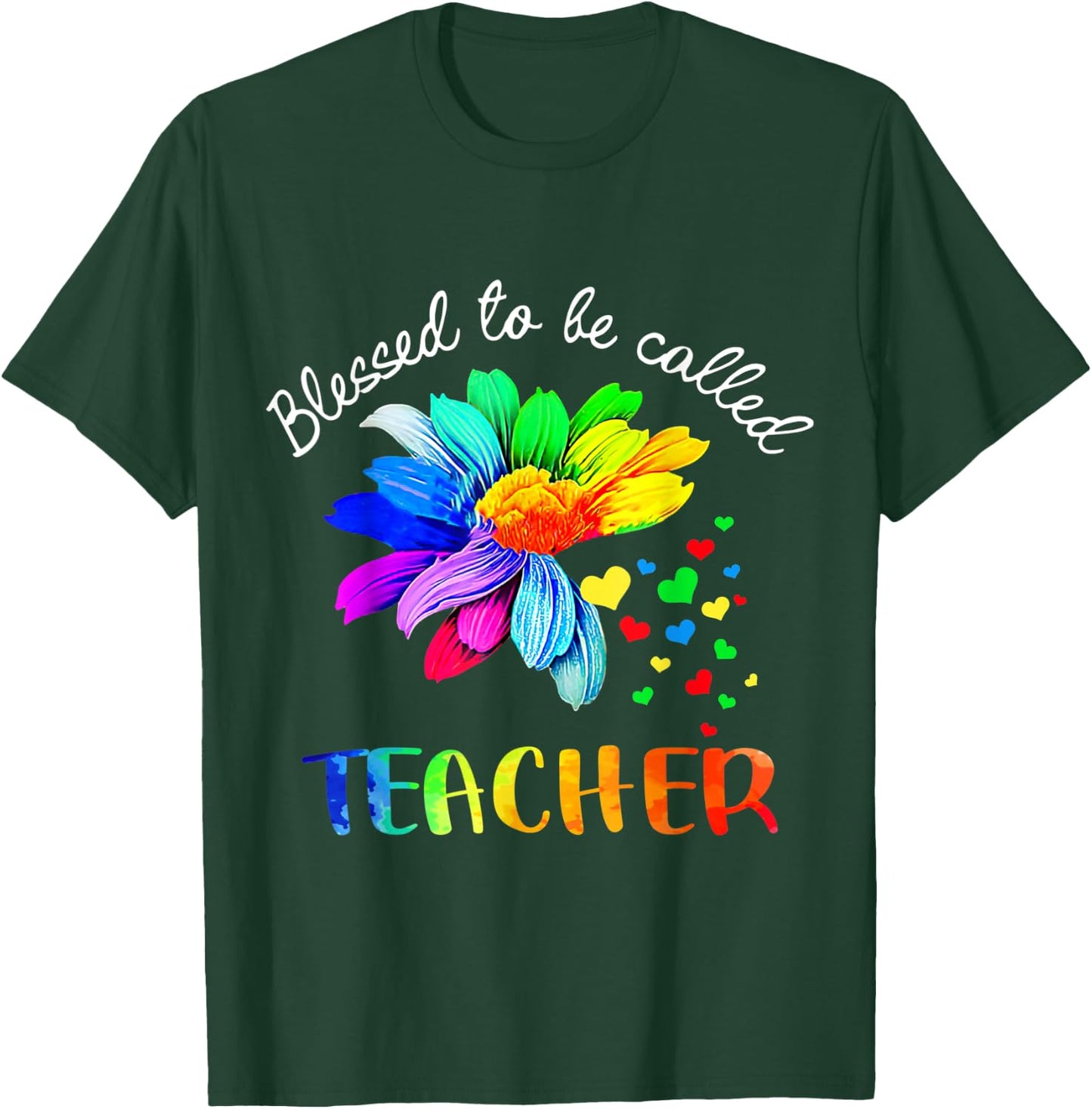 Blessed To Be Called Teacher Flower Power T-Shirt - T-Shirt | Forest