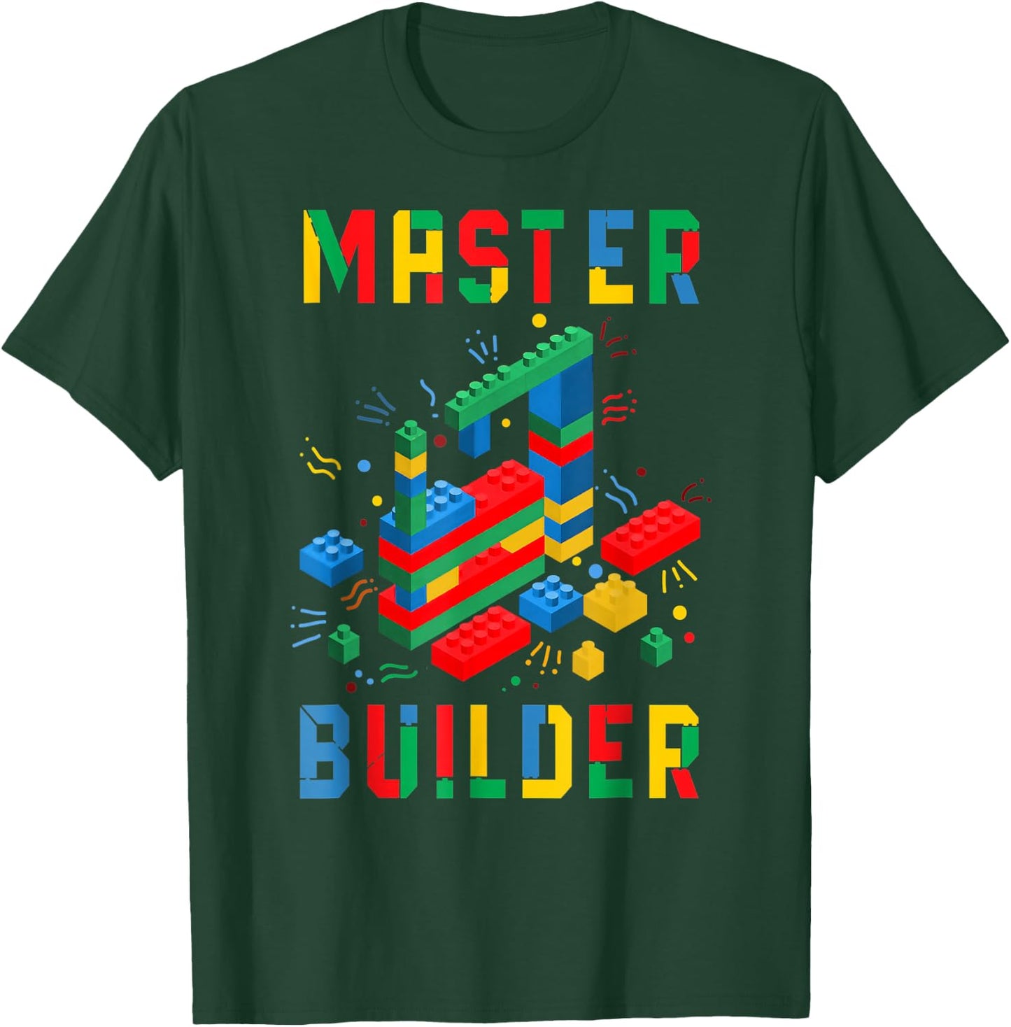 Brick Builder Funny Blocks Master Builder Building Blocks T-Shirt - T-Shirt | Forest