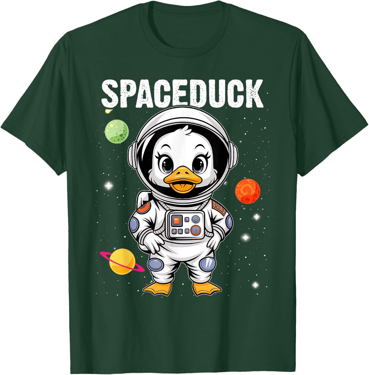 Space Rubber Duck Funny Astronaut Rubber Duckling Galaxy T-Shirt - T-Shirt | Forest