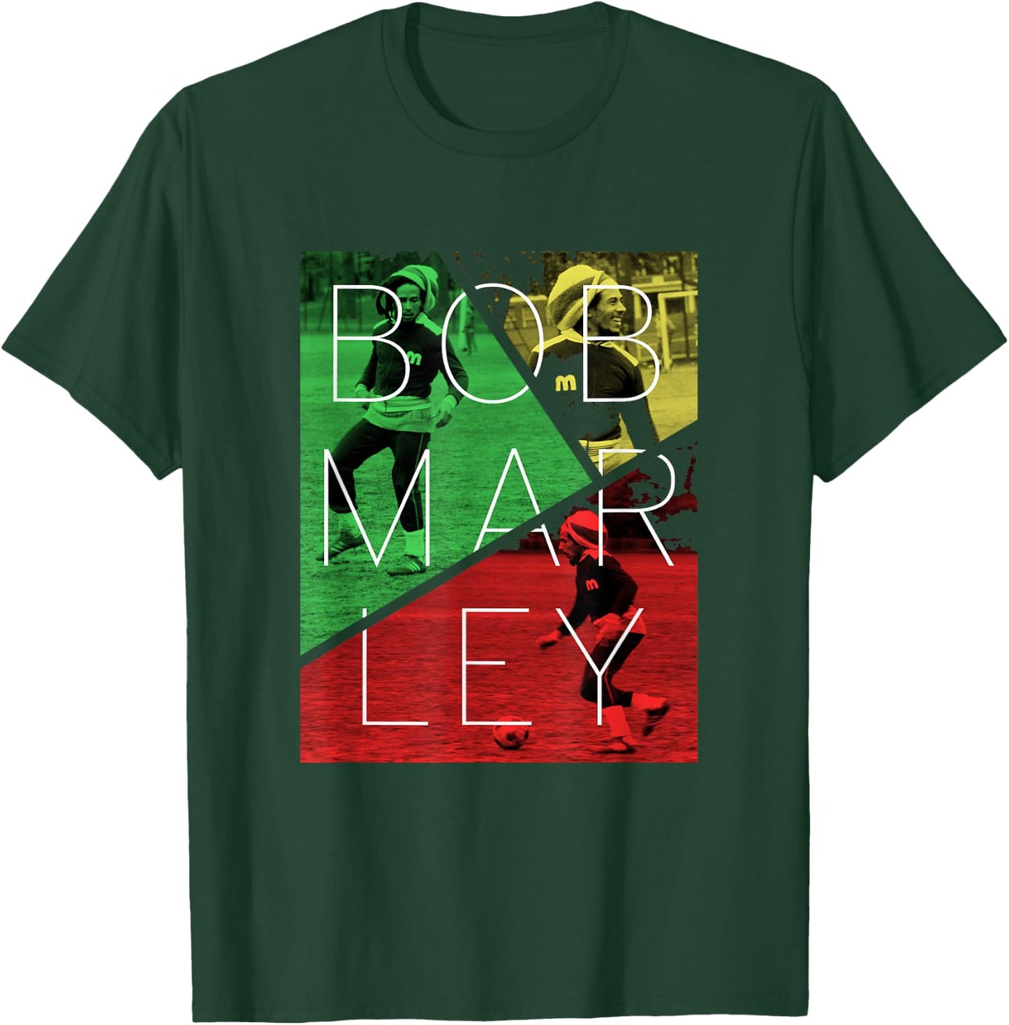 Bob Marley Soccer Split T-Shirt - T-Shirt | Forest