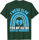 I Wear Blue For My Sister Diabetes Awareness Sister Brother T-Shirt - T-Shirt | Forest